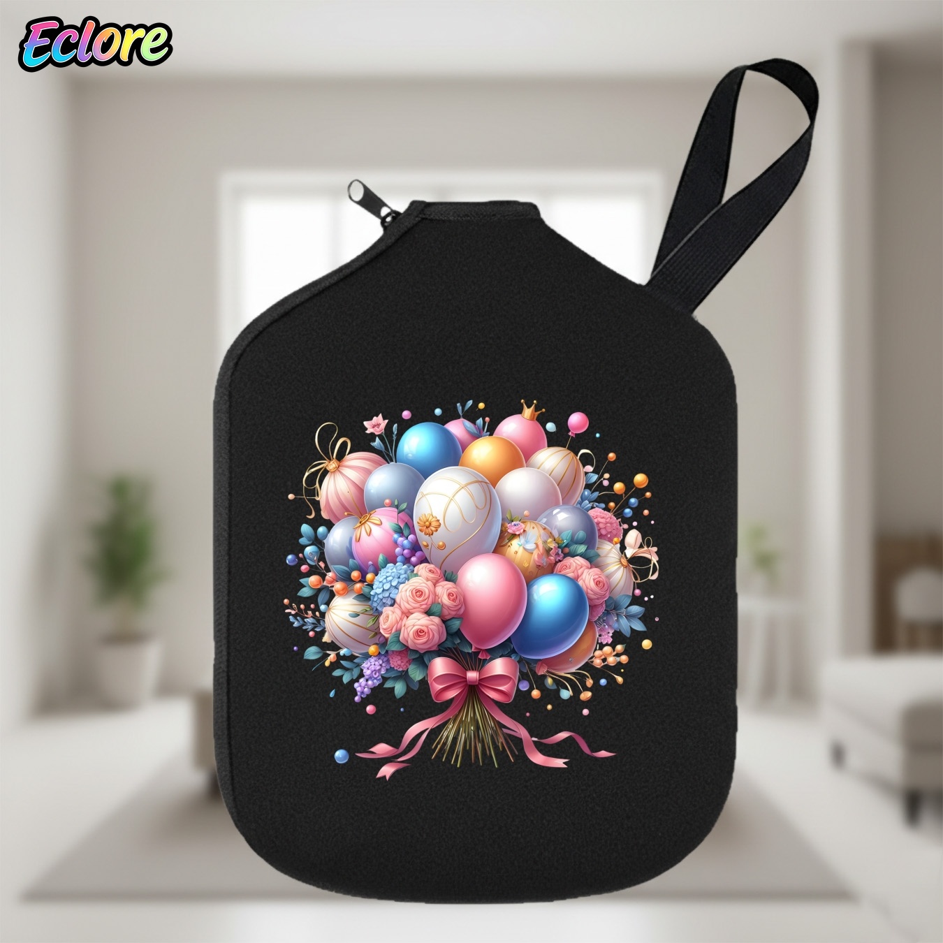 Table Tennis Game - Kleurrijke bloemenballonboeket Pickleball Paddle Cover Duurzame