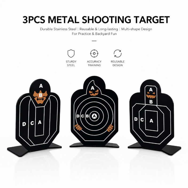 Practice Target Board - Stevige, zelfstaande metalen oefendoelset, 3 stuks